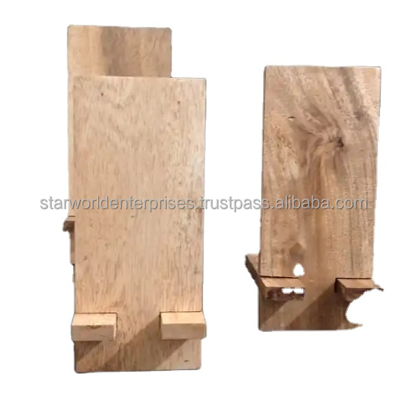 Handcrafted Bamboo Wood & Acacia Indoor Use Mobile Stand Smartphone Holder Desk Stand Home Decor
