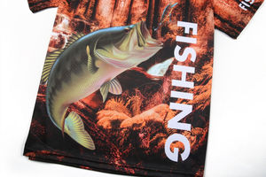 UPF 50 + Camisetas de rendimiento Camisetas de manga corta de secado rápido Pesca Senderismo Camisas 100% Poliéster Spandex Impresión por sublimación - Product Image 3