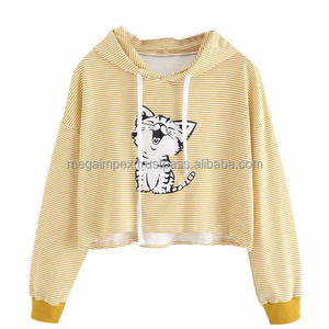 Sudadera con capucha de marca con nombre personalizado para mujer, jersey de color sólido, Top corto con logotipo impreso en la parte delantera, Abrigo con capucha de invierno - Product Image 2