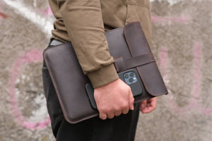 GLS-0212แล็ปท็อปหนังแท้แบบพกพาทนทานสไตล์วินเทจแบบคลาสสิกสำหรับงานเรียนท่องเที่ยวและสำนักงาน - Product Image 5