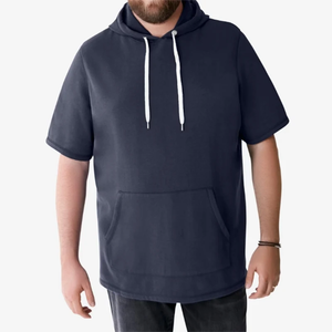 Gilet de sport d'été décontracté pour hommes Pull à capuche en tricot noir personnalisé Lettre brodée en 3D en polyester/coton - Product Image 1