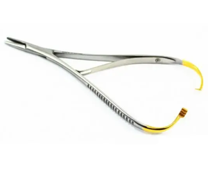 Portaagujas manual Mathieu de 14cm con punta de carburo de tungsteno, instrumento quirúrgico hecho de acero - Product Image 4