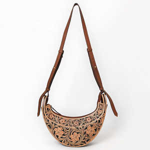 Bolso Bandolera de Cuero Estilo Occidental Hecho a Mano para Mujer, con Flecos Florales, Piedra Turquesa, Estilo Bohemio Vintage, Ligero, de Verano, Alta Calidad - Product Image 1