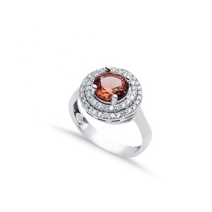 Bague en grappe de sultanite à coupe ronde Double pavé CZ Surround plaqué rhodium changement de couleur en gros bijoux en argent sterling 925 - Product Image 1