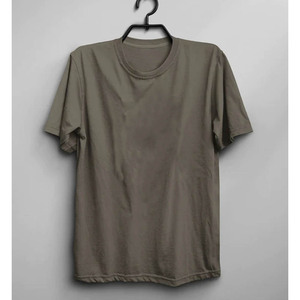 Camiseta de cuello redondo de mezcla de algodón transpirable suave y respetuosa con el medio ambiente, Camiseta básica lisa ajustada de ajuste a medida - Product Image 3