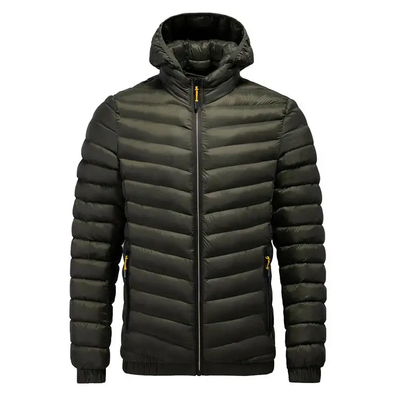निजी लेबल जैकेट पुरुषों कपास सर्दियों कोट चिंतनशील बुलबुला जैकेट उच्च गुणवत्ता कस्टम लोगो mens puffer जैकेट डाकू के साथ