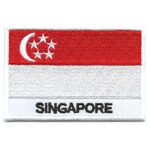 Parche bordado con bandera de Singapur, bandera bordada de Singapur, tela cosida con emblema de Singapur - Product Image 4