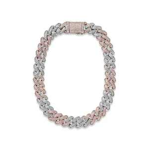 Lujo 925 plata esterlina estilo Hip Hop joyería Iced out Cuban Link pulsera Moissanite diamante collar de lujo para regalo de boda - Product Image 1