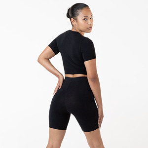 Pantalones cortos de motorista deportivos de compresión de cintura alta de secado rápido personalizados al por mayor, pantalones cortos de entrenamiento para gimnasio para mujer - Product Image 5
