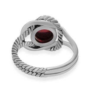 Bijoux fantaisie pierre précieuse Simple bague faite à la main 925 argent Sterling grenat Spinner bague Fine mode 925 estampillé bague en argent - Product Image 2