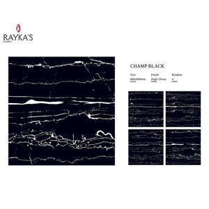 Baldosas de porcelana de Panda negro pulido de alto brillo 600x600MM - Product Image 5