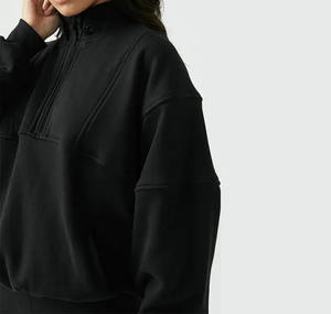 Sudadera con Capucha de Manga Larga de Alta Calidad con Logotipo Personalizado, Sudadera con Cierre de Cuello Alto para Mujer, Sudadera Holgada para Mujer - Product Image 3