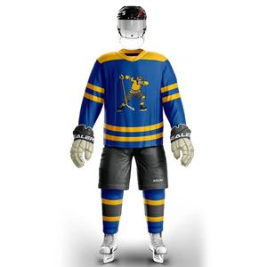 Conjunto de uniforme de hockey sobre hielo personalizado OEM ODM jersey de poliéster transpirable y calcetines a juego para equipos - Product Image 1
