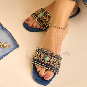 Sandalias de Mujer de Cuero Genuino con Suela Antideslizante, Hechas a Mano, con Diseño Impreso a la Moda, Color y Talla Personalizables, de la Mejor Calidad - Product Image 2