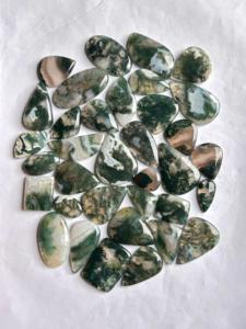 Wholesale Lot of Natural Moss Agate Cabochon Loose Green Gemstone Stone in Mixed Shape and Size for Jewelry Making - Product Image 3