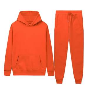 Sweat à capuche et pantalon de couleur unie pour hommes ensemble deux pièces décontracté automne hiver survêtement de sport à la mode taille S-3XL - Product Image 1