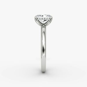 Bague de fiançailles en argent 925 avec moissanite taille émeraude classique, halo caché - Product Image 3