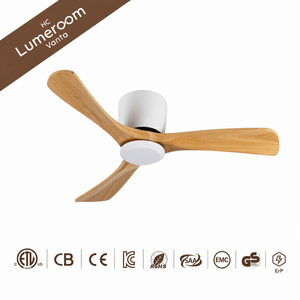 Ventilateur de plafond en bois massif de style farmhouse de 52 pouces sans lumière avec télécommande, ventilateur silencieux à moteur DC réversible à montage encastré - Product Image 1
