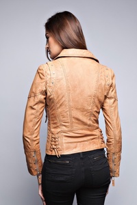 Offre Spéciale Canleo femmes coupe-vent Biker court moteur vestes poche zippée en peau de mouton Faux cuir dames PU Bomber doudoune - Product Image 2
