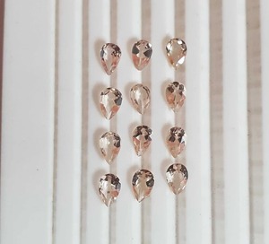 Mehrajudin Gems Morganite naturelle pêche taille poire 4x6mm Pierre précieuse en vrac pour la fabrication de bijoux, traitée par un tiers par cirage/huileage - Product Image 1