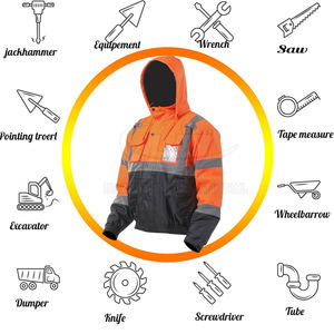 Chaqueta de Trabajo Reflectante de Alta Visibilidad con Corte Moderno, Hombros y Mangas Reforzados, Perfecta para Trabajos de Construcción e Industriales - Product Image 5