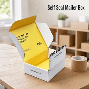 Custom Logo Cardboard Mailer Box Self Seal Zipper Strip Adhesive Tear Strip Postal Shipping Mailing Box - Product Image 2