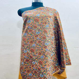 Châle en pashmina luxueux fait main KC ENTERPRISES, broderie Sozni FW Rose Jamawar, artisanat exquis, art kashmiri de qualité supérieure - Product Image 3