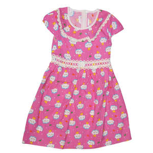 Robe brodée pour filles - Violet - Product Image 1
