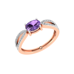 East West Setting Oval Cut Lab Grown Diamond Anillo de compromiso IGI Certified 14K Oro sólido Anillos de fiesta de lujo - Product Image 1