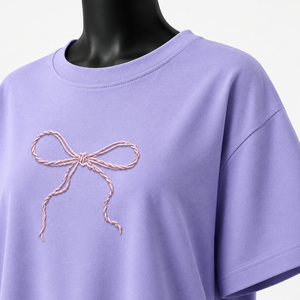 Camiseta Extra Grande Personalizada para Mujer, de Algodón, Cuello Redondo, Casual, con Bordado de Lazo y Gráficos - Product Image 6