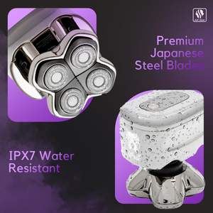 Afeitadora Eléctrica Facial para Hombre, Recortadora Inalámbrica Impermeable con Estuche de Viaje, Triple Cuchilla, IPX7, Lavable, Mini Afeitadora Eléctrica - Product Image 2