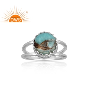 Mejor Venta de plata esterlina Natural Mojave cobre amazonita piedra preciosa declaración anillo personalizado joyería fabricante - Product Image 2