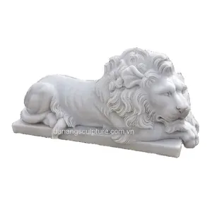Estatua de tigre de piedra de mármol tallada a mano, estatua personalizada de jardín de tamaño real, tigre blanco, estatua de tigre al aire libre