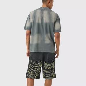 Top qualité en gros personnalisé votre marque Logo 100% coton blanc hommes soleil fané T-shirt décontracté hommes surdimensionné grande taille T-shirt - Product Image 3