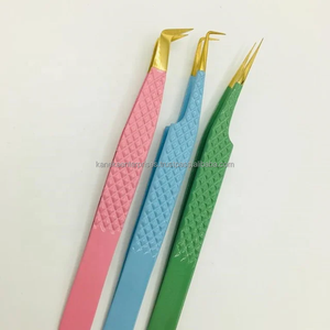 Pinzas Profesionales Pre-fabricadas Antideslizantes de Precisión y Durabilidad para Extensión de Pestañas Kaneka, Punta de Fibra de Acero Inoxidable, Logotipo Personalizado Suave - Product Image 5