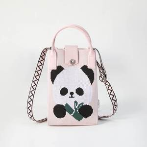 Exquisito Bolso de Ganchillo para Mujer, Modelo Lady Panda, Bolso de Algodón de Color Sólido, Cartera para Teléfono Tejida a Crochet - Product Image 2