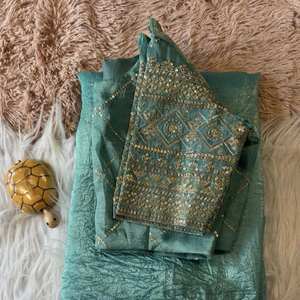 Último diseñador indio Gold Crush bordado secuencia Coading encaje borde para Nueva blusa Sari para ocasiones de fiesta - Product Image 1