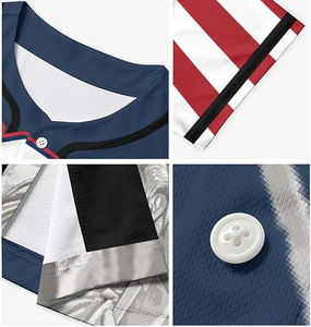 EE. UU. Venta al por mayor Hombres Uniforme de béisbol Equipo Logo Sublimación Botón Abajo Manga corta Jersey de béisbol Personalizado Juventud - Product Image 4