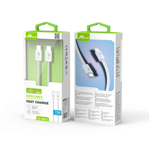 Câble de données Type-C 60W vers Type-C 2M CB-298CC blanc - Product Image 1
