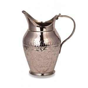 Jarra de cobre tallada a mano estilo otomano Antalya, n. ° 2, para servicio de bebidas, Color cobre Surahi - Product Image 4