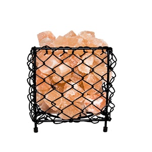 Lampes cylindriques en métal avec morceaux de sel dans des tailles personnalisées, lampes en fer avec morceaux de sel, lampes au sel de l'Himalaya - Product Image 2