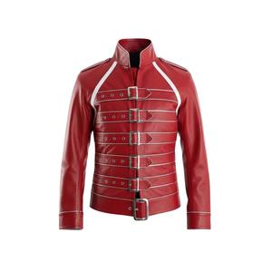 men's black leather motorcycle jacket trim shoulders features <b>gold</b> zippers and distinctive <b>gold</b> piping pockets and shoulders - Product Image 6