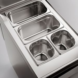 Bain-marie de comptoir - 3x GN 1/4 - 150 mm de profondeur - 700 Watts - avec robinet de vidange - Product Image 3