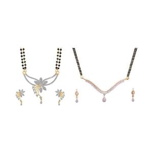 Joyería Étnica Religiosa de Jharkand V, Chapada en Oro Rosa, con Cristales y Patrón de Constelación, para Compromiso o Aniversario - Product Image 1