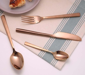 Ensemble de 4 couverts en acier inoxydable or rose de qualité supérieure faits à la main Vente en gros du fabricant - Product Image 2