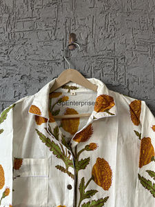 Pijama de algodón con estampado de flores Sexy para mujer, traje informal de manga larga para el hogar, ropa de dormir de talla grande al por mayor, suave y transpirable - Product Image 5