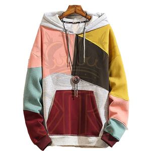 2024 printemps et automne nouveaux hommes mode couture épissé couleur Couple pull jeunesse décontracté sweat à capuche - Product Image 2