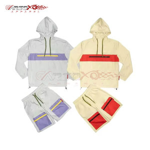 Men's Comfortable Windbreaker Shorts Set Hooded <b>Jacket</b> Mesh Lining Solid Knee-Length Summer <b>Workout</b> Windbreaker Shorts Winter - Product Image 5