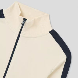 Deux pièces de haute qualité femmes fermeture éclair survêtements col montant Logo personnalisé femmes mode sweat à capuche Streetwear ensembles - Product Image 5