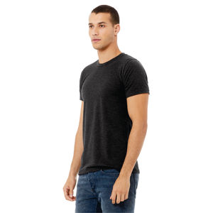 T-shirt unisexe gris foncé chiné à manches courtes 52% Airlume Cotton 48% Polyester 32 Single 4.2 oz Formal Style - Product Image 2